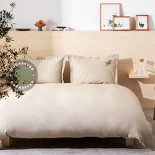 Karaca Home Doğasever Olive Doğadan Renkler Nakışlı Nevresim Takımı Çift Kişilik Haki