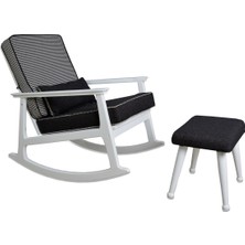 Asedia Iskandinav Lake Antrasit Minderli Puflu Sallanan Sandalye Dinlenme Koltuğu