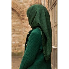 Vissona Exclusive Tivil Zümrüt Yeşili Desenli Ipek Eşarp 50877-36