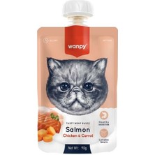 Wanpy Taze Somonlu ve Tavuklu  Kedi Et Ezmesi 90 gr