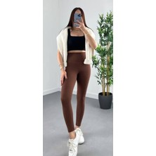 ZCN Koleksiyon Yüksek Bel Toparlayıcı Fitilli Kadın Tayt