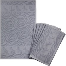 Textile Colors Zebra Desenli 6'lı Havlu Seti 30 x 50 cm Gri