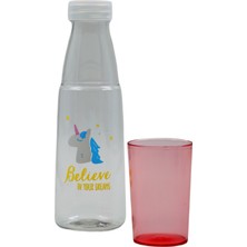 Bottle Boss Bottleboss Renkli Bardaklı Desenli Sızdırmaz Kapaklı Su Şişesi Matara 600 ml