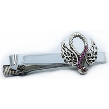 Kravatkolik Gümüş Renk Melek Kanatlı Taşlı Kravat Iğnesi KIY732