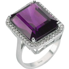 Sirius Pırlanta Pırlanta ve Oktagon Kesim Ametist Taşlı Yüzük 0423R0057