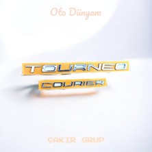 Çakır Grup Tourneo Courier 3m 3D Parlak Krom Abs Bagaj Yazı Logo Amblem 2 Li