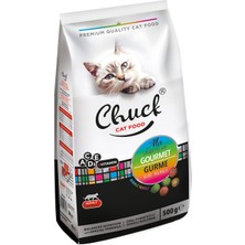 Chuck Gurme Renkli Taneli Yetişkin Kedi Maması - 500 gr - Kuru Mama - Chuck 500 gr Kedi - Gourmet