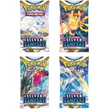 Abetto Market Silver Tempest Sword & Shıeld Pokemon Oyun Kartı 4 Paket