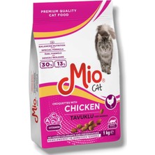 Mio Tavuklu Yetişkin Kedi Maması - 1 kg - Tavuk Etli - Kuru Mama - Mio 1 kg Kedi - Tavuklu