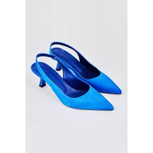 Mizalle Arkası Açık Saks Stiletto