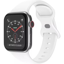 Wozlo Apple Watch 1, 2, 3, 4, 5, 6, 7, Se Silikon Kordon Kayış - S-M Beden 42/44/45MM - Beyaz