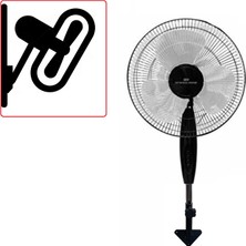 Depolife Duvar Için Hava Vantilatörü Döner Kafa Duvar Montajlı Pervane 40CM 45W Siyah Rüzgar Fanı