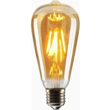 Yükseliş LED Lamp ST64 Flamanlı Rustik 4W LED Ampul 5'li Dekoratif Vintage Aydınlatma Amber Rengi