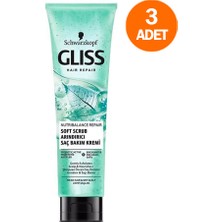 Schwarzkopf Gliss Soft Scrub Arındırıcı Etki  Saç Bakım Kremi 150 ml (3 Adet)