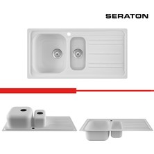 Seraton NS150R Beyaz 1.5 Göz Damlalıklı 50X100CM Yeni Nesil Seramik kaplama eviye