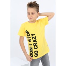 Toontoy Kids Erkek Çocuk Dont Stop Go Crazy Baskılı Tişört