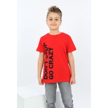 Toontoy Kids Erkek Çocuk Dont Stop Go Crazy Baskılı Tişört