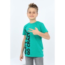 Toontoy Kids Erkek Çocuk Dont Stop Go Crazy Baskılı Tişört