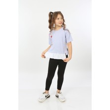 Toontoy Kids Kız Çocuk Cool And Fancy Yazılı Kalp Baskılı Tişört