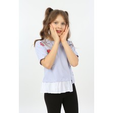 Toontoy Kids Kız Çocuk Cool And Fancy Yazılı Kalp Baskılı Tişört