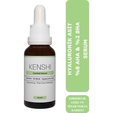 Kenshi Hyaluronik Asit & %8 Aha - %2 Bha Canlandırıcı & Cilt Tonu Eşitleyici Cocktail Cilt Serumu 30 ml