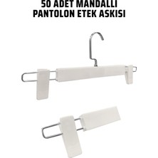 Manken İstanbul Abs Plastik 50 Adet Yüksek Kalite 30 cm Pantolon Askısı Etek Askısı Mandallı Askı