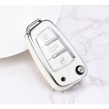 Yıldız Tuning Audi A6 C5 Anahtar Kılıfı Parlak Beyaz Silver