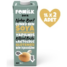 Fomilk Soya Sütü 1 L X2 Glutensiz Bitkisel Bazlı Laktozsuz Vegan