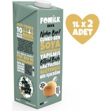 Fomilk Soya Sütü 1 L X2 Glutensiz Bitkisel Bazlı Laktozsuz Vegan