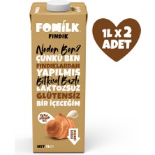 Fomilk Fındık Sütü 1 L X2 Glutensiz Bitkisel Bazlı Laktozsuz Vegan