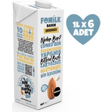 Fomilk Badem Sütü 1 L X6 Glutensiz Bitkisel Bazlı Laktozsuz Vegan Şekersiz