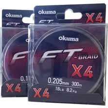 Okuma Ft-*4 Braided Line 300 mt Grey Örgü Ip 0,330 mm