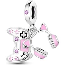 Ni Aksesuar Gümüş S925 Damgalı Game Girl Sallantılı Charm