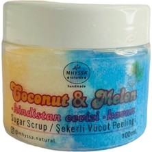 Mhyssa Natural Hindistan Cevizi & Kavun Aromalı Şekerli Doğal Vücut Peelingi / Coconut & Melon Natural Sugar Body Scrub 100 ml