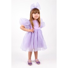 Le Mabelle Lila  Taçlı Organze Kız Çocuk Parti Elbisesi - Carlene