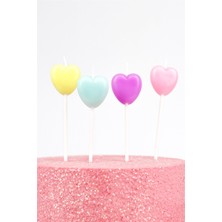 Le Mabelle Çok Renkli  4'lü Kalp Mum