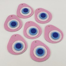 Parti Vitrini Keçe Nazar Boncuğu Pembe 5 Adet 6 cm x 6.7 cm