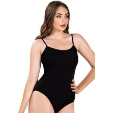 Jiber Kadın Siyah İnce Askılı Body