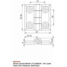 Sermak Sermak Yaprak Menteşe 430 V1 60X60 mm Gri