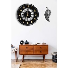 Lupokraft  Dekoratif Aynalı Duvar Saati 50X50CM + Yaprak Tablo