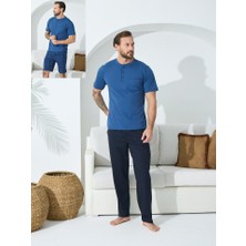 Kly 9600 Erkek Yazlık V-Yaka Pijama Takım