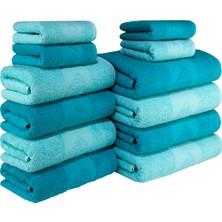 BANYO HAVLU SETI 12 Adet - 4 adet 30x50 cm , 4 adet 50 x 100 cm, 4 adet 70 x 140 cm - 00001CM1 : 70 cm, renk_variant_property : Mavi
