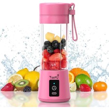 Portatif Taşınabilir El Blender 380 Ml Usb Şarjlı Pembe (3791)