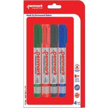 Penmark Permanent Marker Kesik Uç 4'lü Vakumlu Blisterblisterli Set