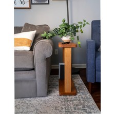 Woodensa Ahşap Yan Sehpa ,2 Katlı Masif Sehpa