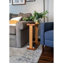 Woodensa Ahşap Yan Sehpa ,2 Katlı Masif Sehpa