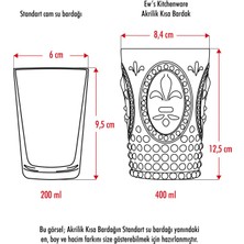 Depa Akrilik Mor 6'lı Kısa Bardak & Su Meşrubat Kahve Yanı Bardağı 400 ml