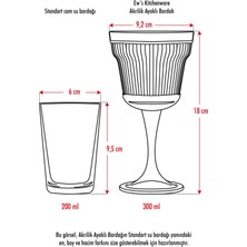 Depa Akrilik Mürdüm 6'lı Kadeh & Su Meşrubat Kahve Yanı Bardağı 300 ml