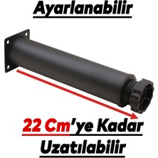 Badem10 Ayarlanabilir Mobilya Kanepe Baza Koltuk Metal Destek Yükseltici Ayağı 20 Cm Siyah Metal Ayak 4 Adet