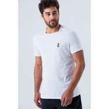 Zinde LIFE P-005670-ERKEK %100 Pamuklu Bisiklet Yaka Kısa Kol Rahat Kesim Casual Spor T-Shirt - Tişört-Beyaz